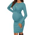 thumbnail image 4 of GXFC Women Maternity Dress Long Sleeve Bodycon Midi Dress for Pregnancy,Spring Fall, 4 of 5