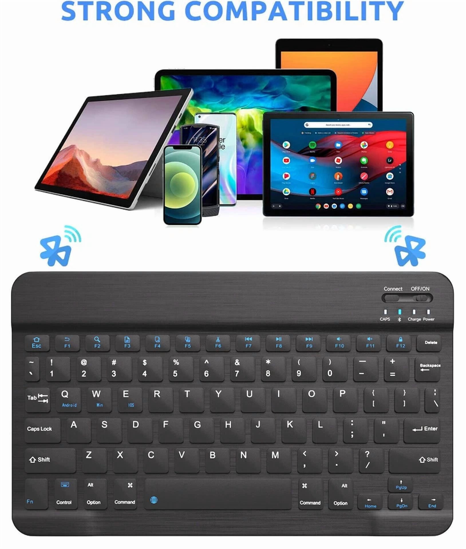 BUTTERFLY- Universal Bluetooth Keyboard Portable Rechargeable Wireless Tablet Keyboard Us