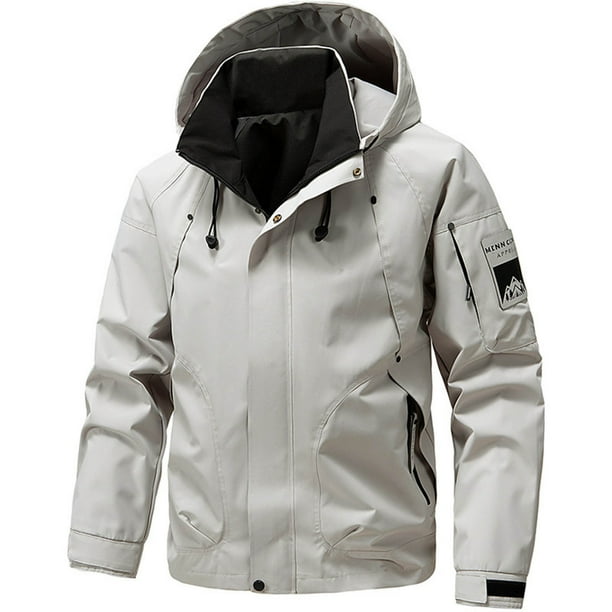 Ceisia Waterproof Windproof Men's Loose Fit Hooded Multi-Pocket Outdoor Jacket Gift