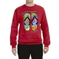 thumbnail image 2 of Wild Bobby, If I Can't Wear My Flip Flops I'm Not Going Colorful Sandals Streetwear Unisex Crewneck Graphic Sweatshirt, Red, X-Large, 2 of 3