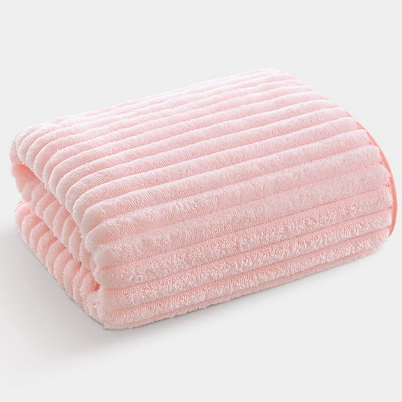 Namzi 4 Pcs Soft Bath Towels Large, pink Fluffy Bath Towels for Bathroom, 70x140cm - Ultra Soft Coral Fleece Towels, Highly Absorbent & Durable Bath Towel Set, Ideal for Daily Use & Home.Style A