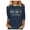 04 Blue, variant on Womens Casual Campus Letter Print T-Shirt Spring Summer 3/4 Sleeve Crewneck Soft Pullover Tunic Top Army Green