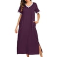 thumbnail image 1 of Qarigey Camisones de ajuste cómodo para mujer: para una buena noche de sueño Camisones y camisones de mujer Manga de dormir Vestidos fucsia S, 1 of 5