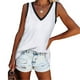 thumbnail image 4 of Qarigey Camiseta sin mangas con cuello en V para mujer Camiseta sin mangas de color casual para mujer Camiseta sin mangas con bloque en V Prendas para la parte del cuerpo Blanco XXL, 4 of 6