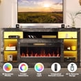 thumbnail image 3 of Bestier 71" Fireplace TV Stand with 36" Electric Fireplace, LED Lighting, and Storage Entertainment Center Console Table for TVs up to 80", Black, 3 of 11