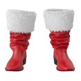 thumbnail image 6 of Christmas Santa Claus Boots Men's Wide Calf Santa Combat Boots with White Plush Foot Bells Buckle Strap for Halloween Christmas, 6 of 7