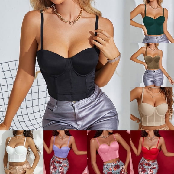 Women's Fitted Bustier Top Solid Color Fashion Tank Style Modern Corset Wear