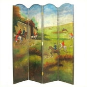 Wayborn Hand Painted Hunting Game Scene Room Divider