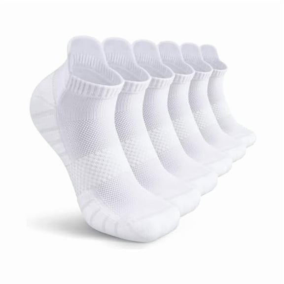 Eryueer Ankle Socks for Women 6 Pairs - Athletic Anti-blister Thick Cushioned Low Cut Running Socks Womens