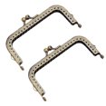 thumbnail image 4 of Accesorios De Bolso De Bricolaje Suministros De Costura A Medida 2 Uds Asa De Bolso DIY Marco De Monedero Cuadrado De Bronce Verde Asa De Bolso De Metal En Relieve 10 5 Cm ANGGREK Arte y Manualidades, 4 of 8