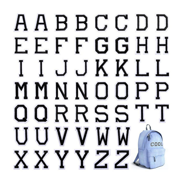 62-Piece Set Alphabet Letter Number Patches DIY Embroidered Iron