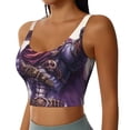 thumbnail image 2 of Balery Cool Skull Cowboy Sujetadores deportivos con espalda cruzada para mujer, acolchados, sin costuras, de alto impacto, ideales para yoga, gimnasio, entrenamiento y fitness.-Large, 2 of 8