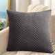 thumbnail image 4 of Funda de Almohada Plisada de Terciopelo Liso | Funda de Cojín Acolchada de 45 X 45 Cm para Sofá, Cabecero y Soporte Lumbar | Terciopelo Pv Suave con Cremallera Oculta para Decoración Del Hogar y La O, 4 of 7