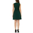 thumbnail image 4 of INSPIRE CHIC Women's Wear to Work Solid Color Sleeveless A-Line Flared Midi Dresses XS Dark Green, 4 of 8