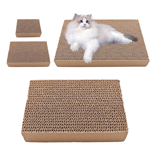 Cat Scratch Pad – Scratch Pad For Cats,Corrugated Cardboard Cat Scratcher with Double-Sided Usability, Heavy Duty Scratch Pad for Indoor Cats, Protects Furniture