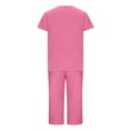 thumbnail image 5 of Miqool Women's Cotton Linen Summer Outfits Casual Short Sleeve Pullover Tops and Wide Leg Capri Pants 2 Piece Lounge Sets Tracksuits, 5 of 5