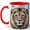 Red, variant on White Lion Coffee Mug, Blue Eye Wildlife Mug, Ceramic 11 oz