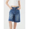 thumbnail image 2 of Handfrog Girls Jeans Shorts Ripped Denim Bermuda Elastic Waist Bottom Cotton Summer Clothes for Kids, 2 of 5