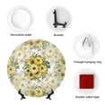 thumbnail image 4 of Kdxio Daisies And Wildflowers Bone China Decorative Plate Ceramic Decorative Plate for Home Office Wall Stand Decorative Plates for Home Bedroom-10in, 4 of 6