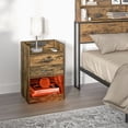 thumbnail image 2 of HOMCOM Nightstand with Charging Station, LED Bedside Table with 2 Drawers, 2 of 10