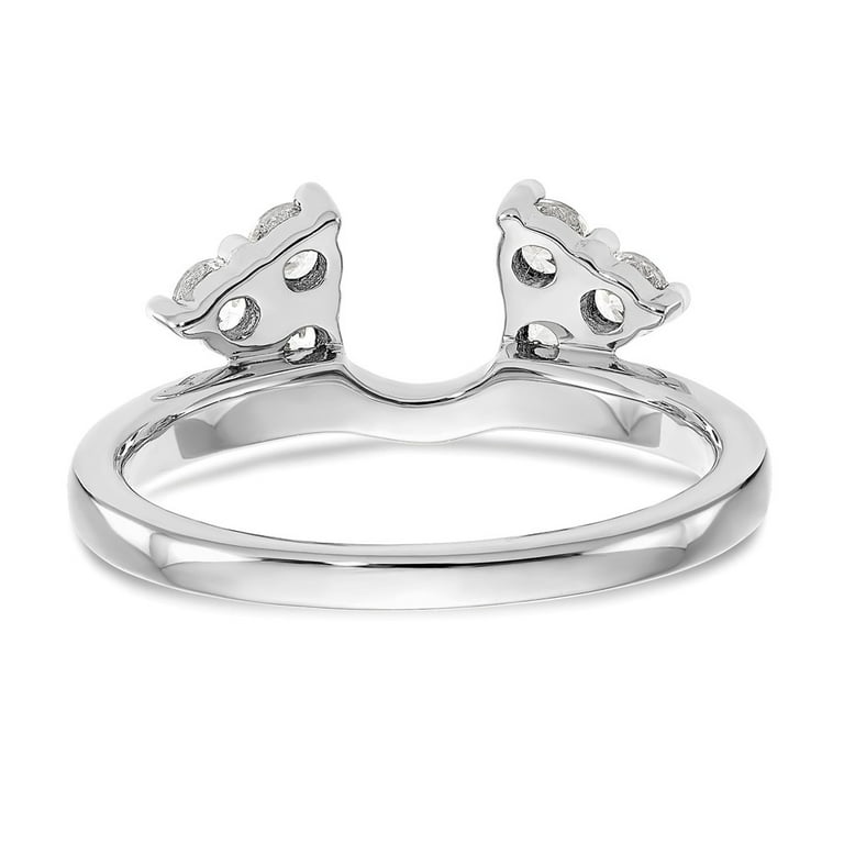 14k White Gold Plated Silver Round Lab Created Diamond Guard Ring Enhancer  Women - Tony's Restaurant in Alton, IL