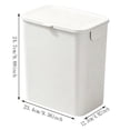 thumbnail image 2 of Slim Rectangular Lidded Trash Can, Plastic Waste Bin with Bag Clip for Kitchen and Bathroom, 2 of 7