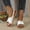 White, variant on Fnooota Womens Comfort Sandals&nbsp;, Open Toe Ankle Strap Holiday Platform Summer Shoes Sandals Black Size 8