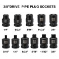 thumbnail image 2 of Mayouko 11PCS 3/8" Drive SAE Pipe Plug Socket Set, Tapered Male Square Drive, Chamfered Female Square Drive, CR-MO, 2 of 7