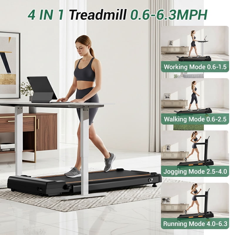 LEZEE 14% Incline Walking Pad, 2.5HP Motor, 6.3MPH, LED Display, 300 lbs Capacity, Compact Treadmill for Home