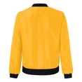 thumbnail image 4 of Kids Zip Bomber Jacket with Pockets, Waterproof Windproof Long Sleeve Outdoor Coat for Boys Girls Ages 5-16 Fall Casual Outerwear Yellow 15 Years, 4 of 9