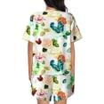 thumbnail image 3 of Naloa Floral Vintage Women's Short-Sleeved Pajama Set, Loungewear, Summer pajamas, Breathable Cozy - Medium, 3 of 9