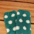 thumbnail image 4 of Womens Extra Large Fuzzy Knee High Polka Dot Socks - Teal - 1 Pair, 4 of 6