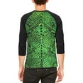 thumbnail image 2 of Halloween Green Snake Snakeskin Costume Mens Raglan T Shirt White-Black MD, 2 of 2