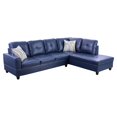 thumbnail image 1 of Star Home Living Corp Harry Faux Leather Right Sectional Sofa in Blue, 1 of 2