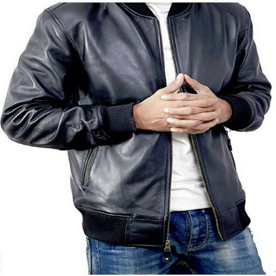 Er Jacket Men Black Genuine Lambskin Leather For Novelty Style