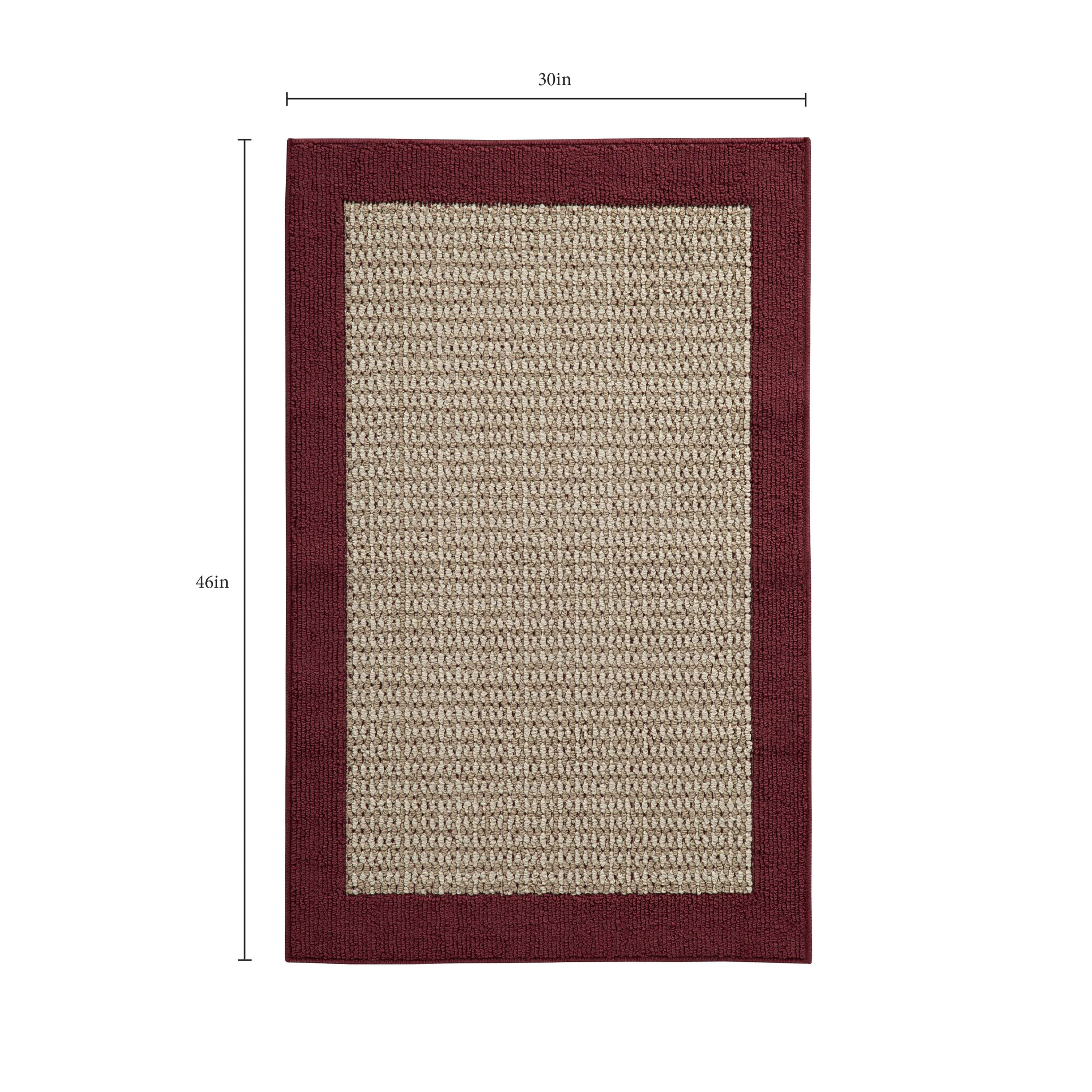 (2 pack) Mainstays Farmhouse Faux Sisal Olefin Red Border Indoor Accent Rug, 2'6" x 3'10"