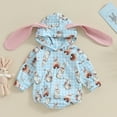 thumbnail image 2 of Bagilaanoe Newborn Baby Girl Boys Easter Clothes Romper Sweatshirt Long Sleeve Hooded Bodysuits 3M 6M 12M 18M Infant Casual Tee Tops, 2 of 8