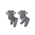 thumbnail image 2 of BemeyourBBs Newborn Baby Boys Spring Summer Fall Clothes Infant Baby Boy Mama's Boy Outfits Waffle Patchwork Bear Embroidered Short Sleeve Rompers Long Pants 2Pcs Clothes Set, 2 of 9