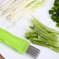 thumbnail image 4 of Stainless Steel Scallion Cutter Multifunction Scallion Slicer Vegetable Green Onion Shredder for Home Kitchen (Green Hadle 7 Blade), 4 of 6