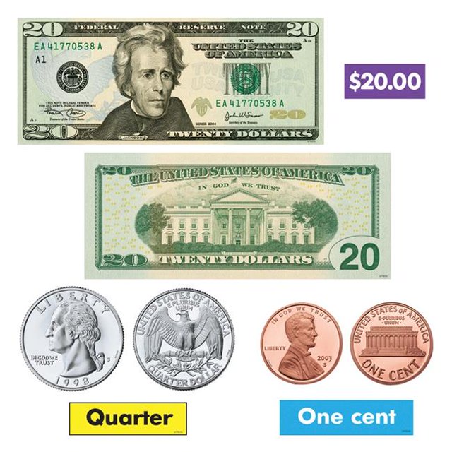 Trend Enterprises T-8142BN US Money Tableau d'Affichage Ensemble - Lot de 2