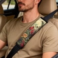 thumbnail image 4 of Xoenoiee Cardinal Butterfly Flower Leaves Print Car Seat Covers Full Set for Women Waterproof Car Seat Belt Cover, Center Console Cover, PU Leather Car Accessories 5 Pack, 4 of 7