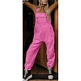 thumbnail image 2 of Chouyatou Womens Fuzzy Fleece Overall Jumpsuits Casual Loose Fit Winter Sherpa Bib Overalls with Pockets, 2 of 4