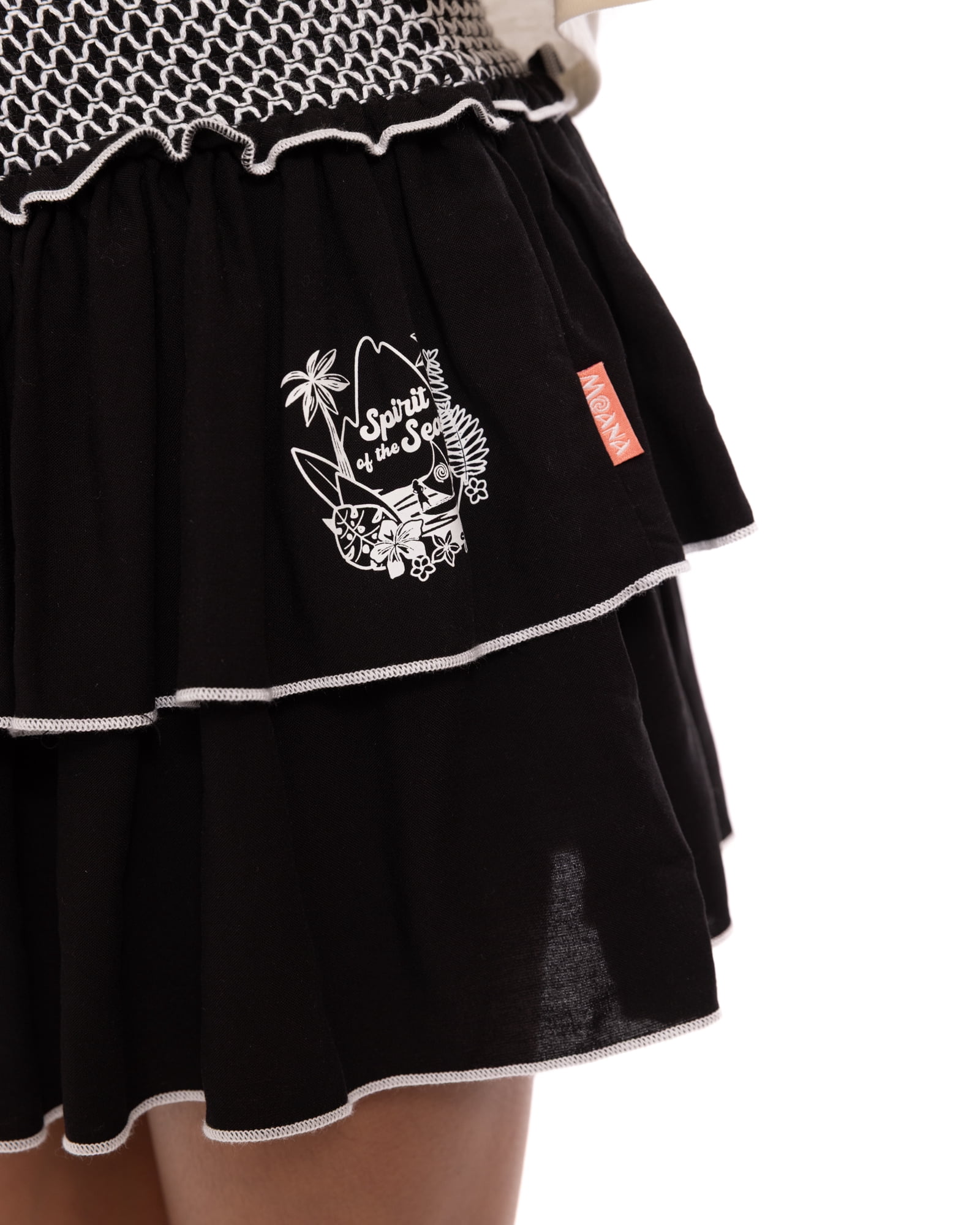 Disney Moana Girl’s Tiered Smocked Waist Skirt, Sizes 4-16