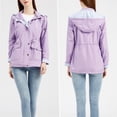 thumbnail image 6 of Niaviben Windbreaker for Women Womens Windbreaker Jacket with Hood Warm Jackets for Women Casual Jackets for Women Trench Coat Women Waterproof Windbreaker Women's Jacket Purple S, 6 of 7