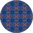 thumbnail image 1 of Ahgly Tapis d'Intérieur Lavable en Machine Carré Transitionnel Bleu, 3 Pieds Carré, 1 of 7
