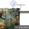 thumbnail image 5 of Hummingbird Rod Pocket Thermal Insulated Curtain Valance Forest Bird Botanical Plant Floral Privacy Window Valances for Living Room Kitchen 54 by 18 in, 1 Panel, 5 of 6