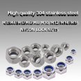 thumbnail image 2 of Tuercas de seguridad MUSIBO M10 x 1,5 mm (20 piezas) Tuercas de seguridad hexagonales métricas 304 18-8 Tuercas de acero inoxidable con inserto de nailon Acabado brillante para sujetadores industriale, 2 of 5