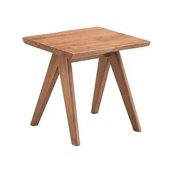 Acme Furniture Furniture Velentina Square Contemporary Rubberwood End Table in Natural