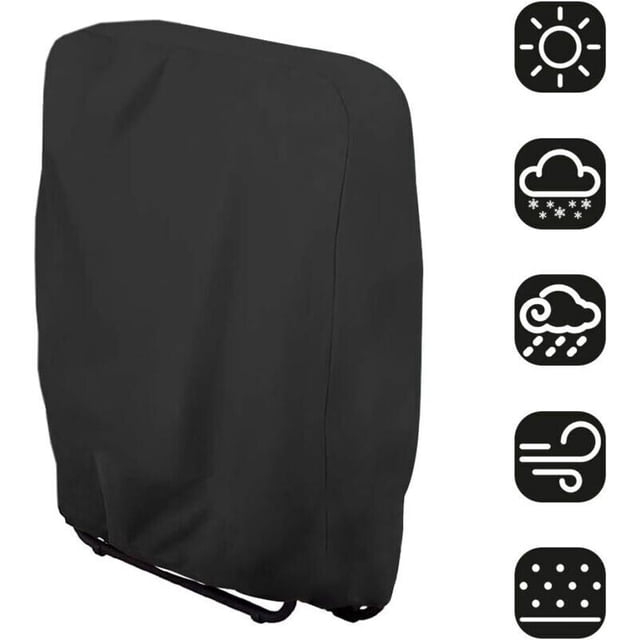 Waterproof UV-Resistant Folding Chair Cover, 71 x 110 cm, Black - Compatible with Garden Furniture