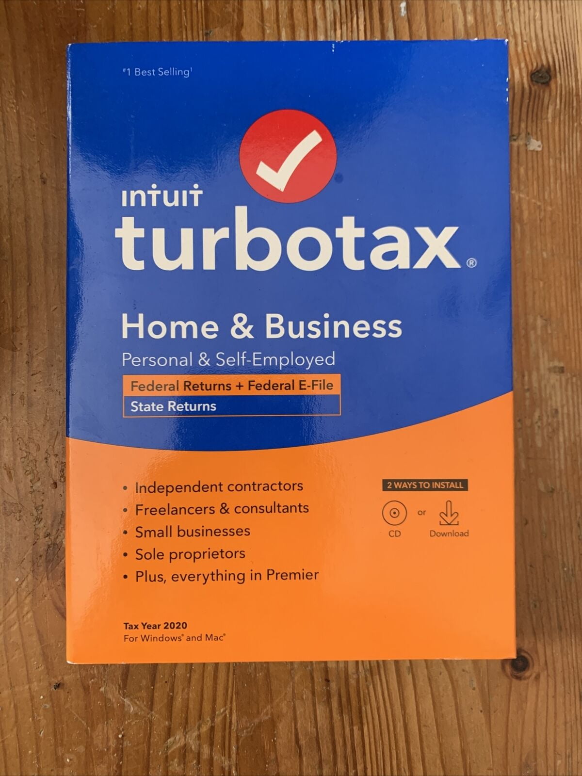 Intuit TurboTax Home & Business Federal + EFile + State 2020